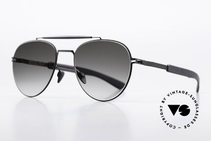 Mykita Mylon Sloe Designer Aviator Sonnenbrille, Farbcode 243: Black/Pitch Black / Grey Gradient, Passend für Herren und Damen