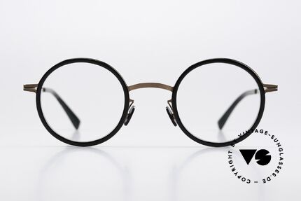 Mykita Eetu Panto Rund Kupfer Schwarz, Brille der LITE-Kollektion mit Azetat-Einfassungen, Passend für Herren und Damen