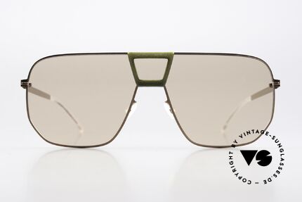 Mykita Mylon Cayenne XLarge Panorama Sonnenbrille, Farbcode 410: Khaki Shiny Copp Nude Shield, Passend für Herren und Damen