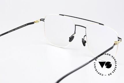 Mykita Yuuto Eckige Fassung Schwarz Gold, Fassung ist beliebig verglasbar (optisch oder Sonne), Passend für Herren