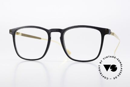 Mykita Mylon Jujubi Eckige Pantobrille Schwarz Gold Details