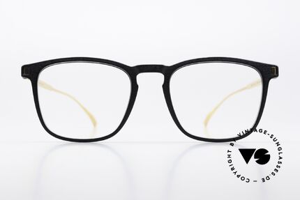 Mykita Mylon Jujubi Eckige Pantobrille Schwarz Gold, Gr. 52-19, col. 306 = Pitch Black/Glossy Gold, Passend für Herren und Damen