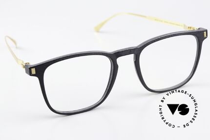 Mykita Mylon Jujubi Eckige Pantobrille Schwarz Gold, ungetragenes Modell von 2016 mit Mykita Etui, Passend für Herren und Damen