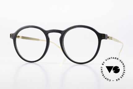 Mykita Mylon Acai Runde Pantobrille Schwarz Gold Details