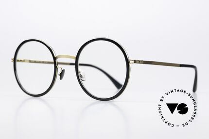 Mykita Meja Runde Brille Schwarz Gold, in wirklich zeitloser Farbe 945: Glossy Gold / Black, Passend für Herren und Damen