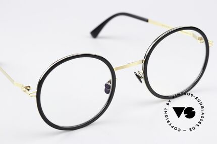Mykita Meja Runde Brille Schwarz Gold, ungetragenes Modell von 2017, mit orig. Verpackung, Passend für Herren und Damen