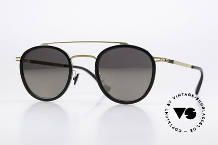 Mykita Olli Panto Sonnenbrille Schwarz Gold Details