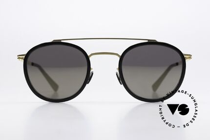 Mykita Olli Panto Sonnenbrille Schwarz Gold, Sonnenbrille d. LITE-Serie mit Azetat-Einfassungen, Passend für Herren und Damen
