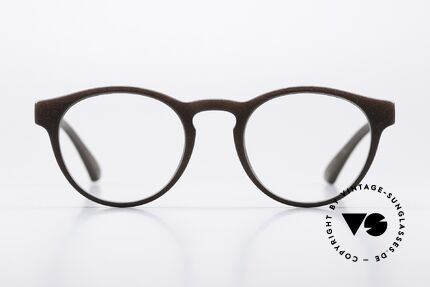 Mykita Mylon Lioba Edle Pantobrille Schwarzbraun, rundes Panto-Design, Größe 47-19, Color 322, Passend für Herren und Damen