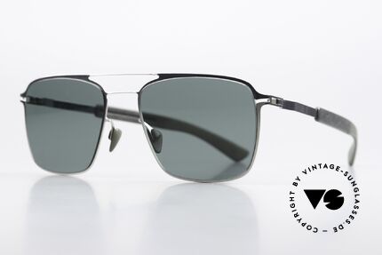Mykita Mylon Flax Markante Sonnenbrille Men, Color Code 245: Silver/Storm Grey Neophan Solid, Passend für Herren