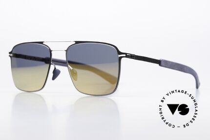 Mykita Mylon Flax Gold Verspiegelt Navy Blue, 248: Shiny Graphite/Navy Blue Pearlygold Flash, Passend für Herren