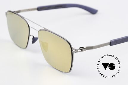 Mykita Mylon Flax Gold Verspiegelt Navy Blue, made in Germany Designersonnenbrille für Kenner, Passend für Herren