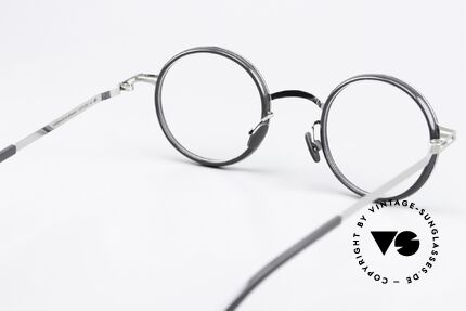 Mykita Eetu Runde Brille Shiny Silver Ash, Rahmen ist beliebig verglasbar (optisch oder Sonne), Passend für Herren und Damen