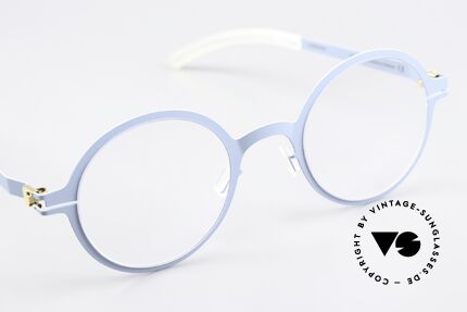 Mykita Thelonius Runde Brille In Himmelblau, ungetragenes Modell mit originalem Etui von Mykita, Passend für Herren und Damen