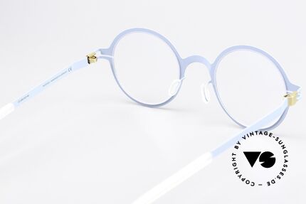 Mykita Thelonius Runde Brille In Himmelblau, genial flexible Brillenfassung: eine Größe passt allen, Passend für Herren und Damen