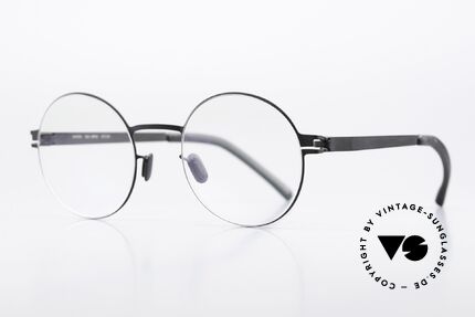 Mykita Apple Brille Rund Schwarz Klassik, Farbcode 002 = "Black" = eine zeitlose Unisex-Brille, Passend für Herren und Damen