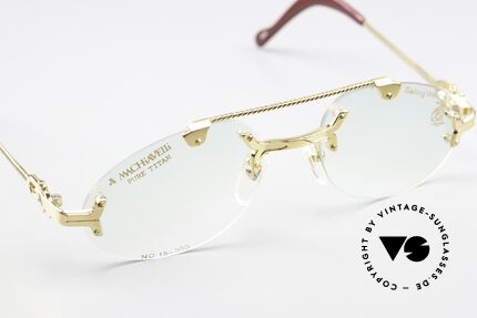Machiavelli 15-303 Exzentrisch Opulente Brille, herausragende Qualität (vergoldeter Titanium-Rahmen), Passend für Herren