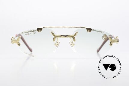 Machiavelli 16-303 Brille Auffällig Vintage 80er, Kollektion benannt nach dem italienischen Philosophen, Passend für Herren und Damen