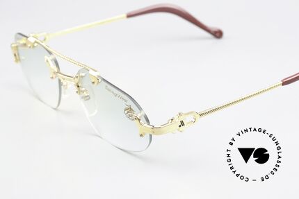 Machiavelli 14-303 Opulente 80er Brille Randlos, leicht getönte Demogläser (als Modeaccessoire tragbar), Passend für Herren