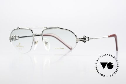 Machiavelli 24-70 Alte 80er Brille Platinum, ein wirklich exzentrisches und opulentes Brillengestell, Passend für Herren