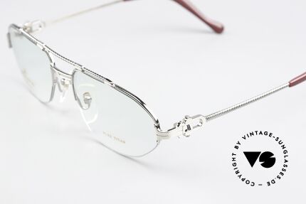 Machiavelli 24-70 Alte 80er Brille Platinum, komplett platin-plattierte Titanfassung in Größe 55-18, Passend für Herren