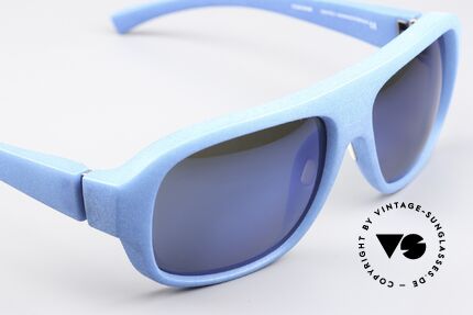 Mykita Mylon Titan Blau Verspiegelte Gläser, ungetragenes Modell von 2016 mit Mykita Etui, Passend für Herren