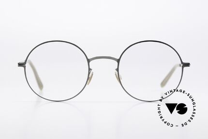 Mykita Quenby Runde Brille Shiny Graphite, Unisex-Fassung, LITE Collection (2017-18 gefertigt), Passend für Herren und Damen