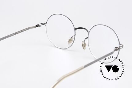 Mykita Quenby Runde Brille Shiny Graphite, die Fassung ist beliebig verglasbar (optisch / Sonne), Passend für Herren und Damen