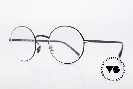 Mykita Quenby Runde Brille Unisex Schwarz, color 002 "Black" (eine Brille für Damen und Herren), Passend für Herren und Damen