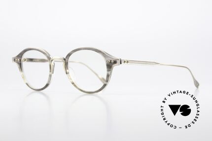 DITA Spruce Designerbrille Panto Rund, edles, klassisches Panto-Modell in 'grau' und 'gold', Passend für Herren und Damen