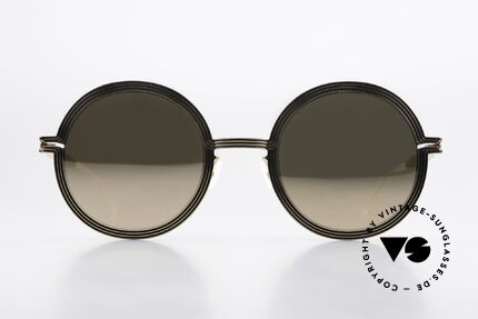 Mykita Studio 6.3 XXL Brille Gold Verspiegelt, inspiriert von der optischen Illusionskunst 1960's, Passend für Damen