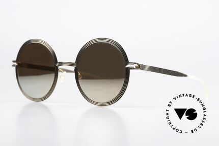 Mykita Studio 6.3 XXL Brille Gold Verspiegelt, ultrafeine Linien folgen der Kontur des Rahmens, Passend für Damen