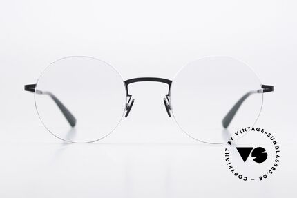 Mykita Kayo Rahmen Silver / Indigo Blau, runde Brille der LESSRIM-Kollektion von 2017-2019, Passend für Herren und Damen