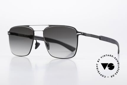 Mykita Mylon Flax Sonnengläser Grau Verlauf, Farbcode 243: Black / Pitch Black Gunmetal Flash, Passend für Herren