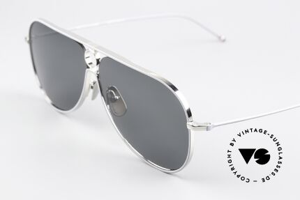 Thom Browne TBS115 XXL Herren Sonnenbrille, entspiegelte Sonnengläser in Grau-Tönung, 100% UV, Passend für Herren
