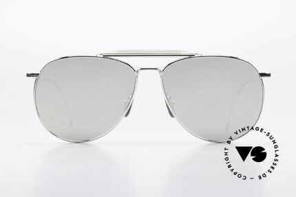 Thom Browne TB015 XL Aviator Silber Verspiegelt, Titanium-Fassung in XL Größe 62-15 (145mm breit), Passend für Herren