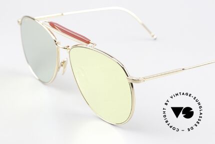 Thom Browne TB015 XL Aviator Gold Verspiegelt, GOLD-verspiegelte Sonnengläser für 100% UV Schutz, Passend für Herren