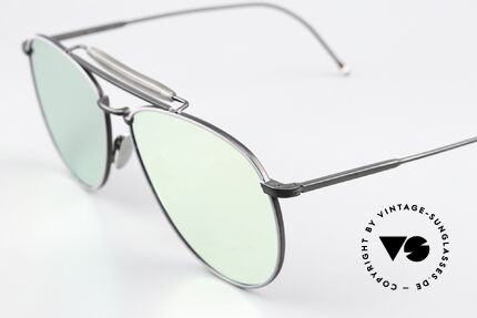 Thom Browne TB015 XL Schwarz Silber Verspiegelt, silber-verspiegelte Sonnengläser für 100% UV Schutz, Passend für Herren