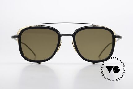Thom Browne TB808 Glas Leicht Gold Verspiegelt, Titanium-Fassung mit Seitenblenden, Größe 51-21, Passend für Herren
