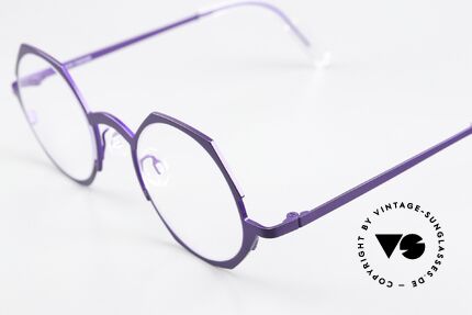 Theo Belgium Wave Pure Titanium Brille Damen, Größe 47-24; in color 304 (Fluo Purple), violett, Passend für Damen