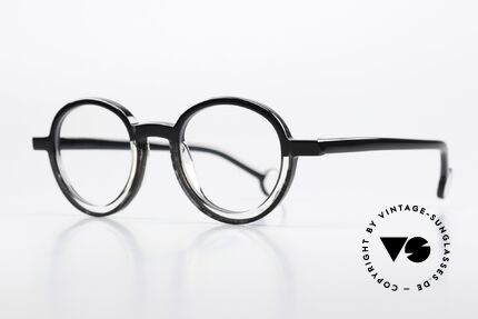 Theo Belgium Balancoire Azetat Brille Rund Unisex, Azetatbrille der "SWINGS" Serie in Größe 43-25, Passend für Herren und Damen