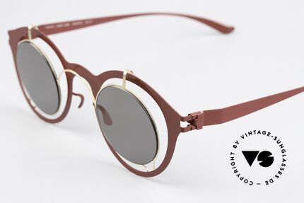 Mykita Bradfield Getragen von Elton John, c. 304: Champagne Gold / Wine Red / Lightgold Flash, Passend für Damen