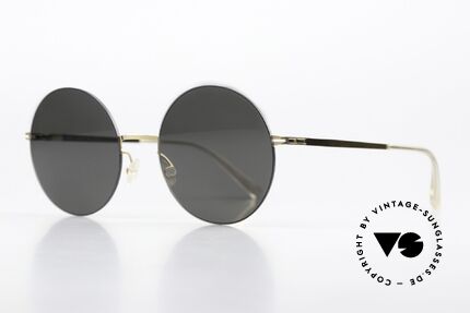 Mykita Yoko Grosse Runde Sonnenbrille, Farbcode 056 = 'Gold / Black / Darkgrey Solid Lenses', Passend für Damen