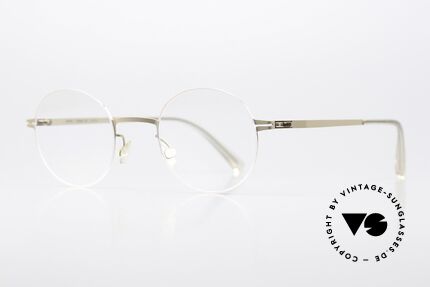 Mykita Sho Runde Brille Metall Unisex, col. 360: Champagne Gold/Taupe Grey (unisex Brille), Passend für Herren und Damen
