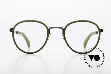 Mykita Mylon Palm Brille Khaki / Shiny Graphite, PANTO Brillendesign, Gr. 47-22 und Farbe 385, Passend für Herren und Damen