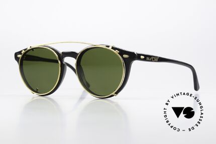 Carrera 5256 Clip Panto Brille Johnny Depp Stil, zeitlose Carrera Sunjet Designerbrille mit Sonnen-Clip, Passend für Herren und Damen