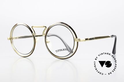 Tiffany T18 Juwelier Damen Brille 90er, kunstvolle Brillenfassung mit flexiblen Federscharnieren, Passend für Damen