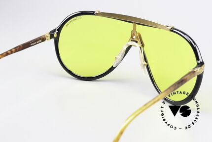 Derapage 66 Rennfahrer Sonnenbrille 80's, gelb = für die Dämmerung, verspiegelt = für die Sonne, Passend für Herren