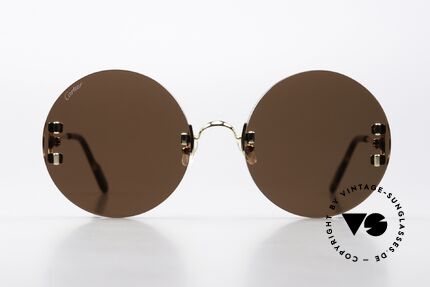 Cartier C-Decor Rimless Feminine Oversize Round, runde Sonnenbrille der C-Decor Collection von 2019, Passend für Damen