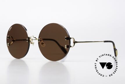 Cartier C-Decor Rimless Feminine Oversize Round, Re-Interpretation des alten 1980er Randlos-Modells, Passend für Damen